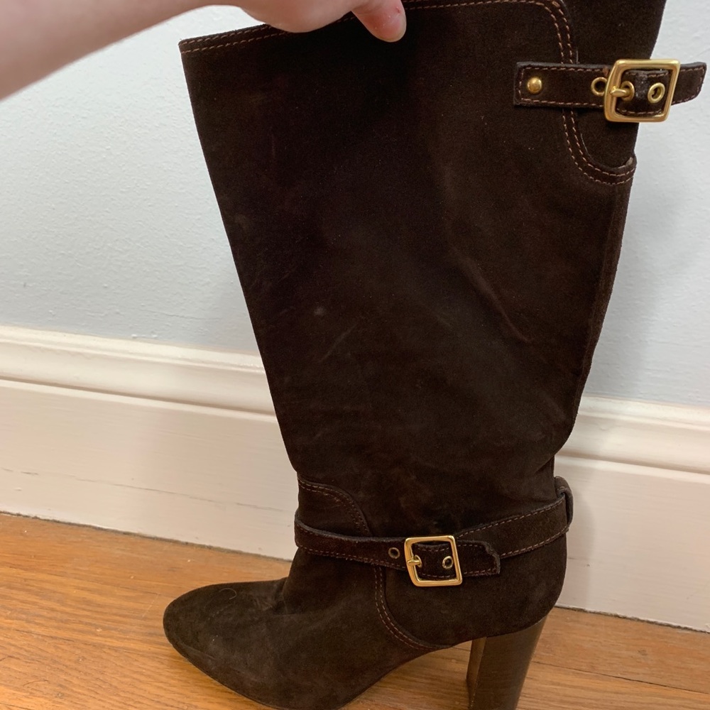 2000s y2k Coach Robynn Brown Suede Knee Boots